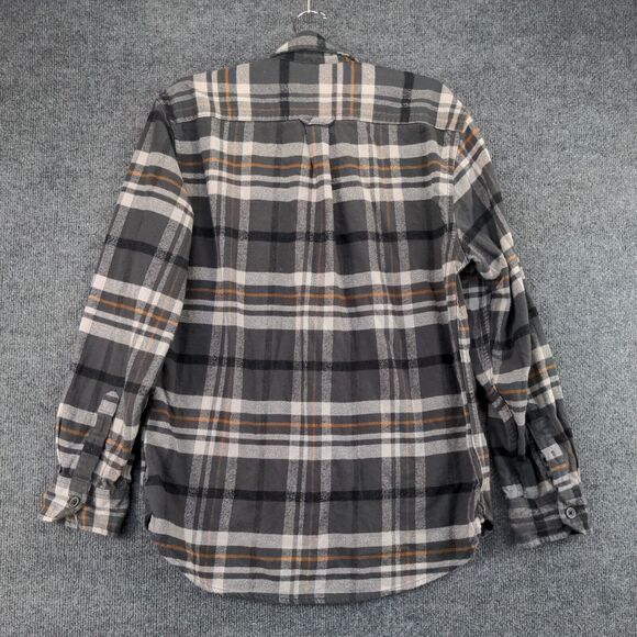 Jachs Mens Button-Up Shirt Gray Plaid Medium Long Sleeve Chest Flap Pockets - Picture 5 of 13